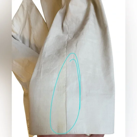 EILEEN FISHER Cream Open-Front Longline Coat Jacket Sz 10 Minimalist Italian - Picture 10 of 11